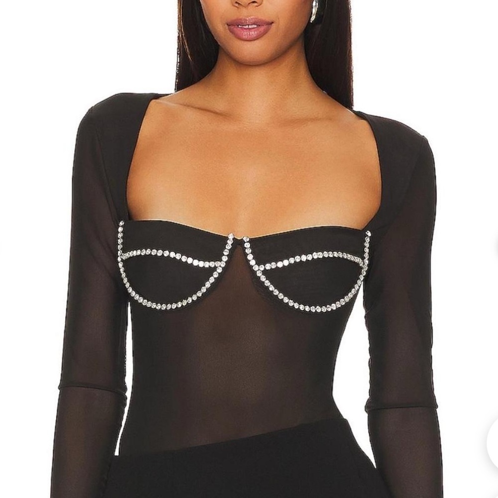 Bardot Black Long Sleeve Bodysuit